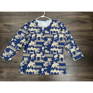 J McLaughlin Desert Toile Print Catalina Cloth Top Large